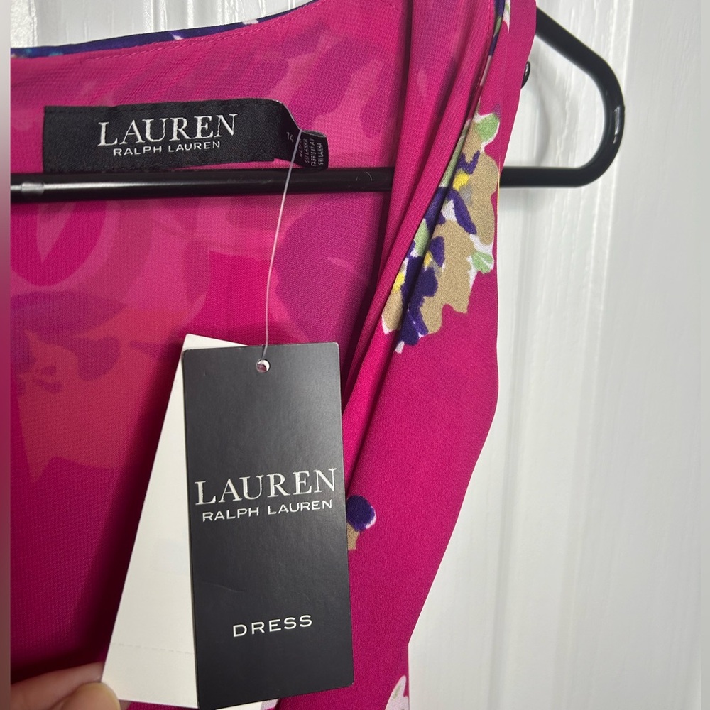 Lauren Ralph Lauren Floral Georgette Halter Dress Pink Floral‎ Size 14 NWT $165 - Picture 8 of 10